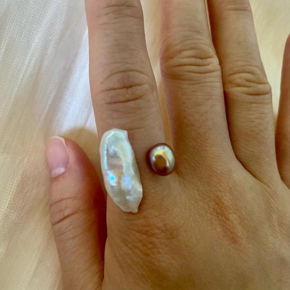 AAAA double pearl ring top quality keshi - Picture 11 of 17